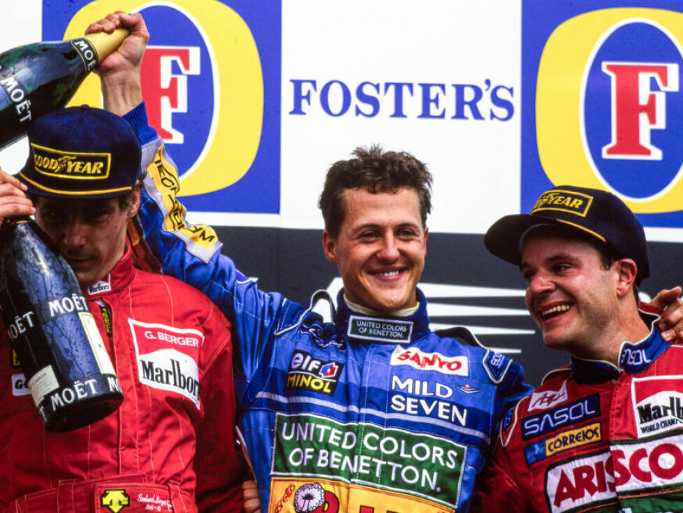 Gerhard Berger, Michael Schumacher, Rubens Barrichello