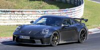 Bild zum Inhalt: Porsche 911 GT3 (2021) mit weniger Tarnung erwischt