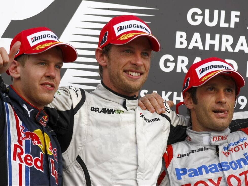Sebastian Vettel, Jenson Button, Jarno Trulli
