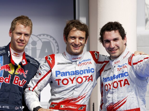 Sebastian Vettel, Jarno Trulli, Timo Glock Sebastian Vettel, Jarno Trulli, Timo Glock