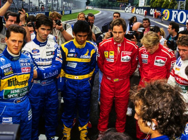 Michael Schumacher, Damon Hill, Aguri Suzuki, Gerhard Berger, Jos Verstappen