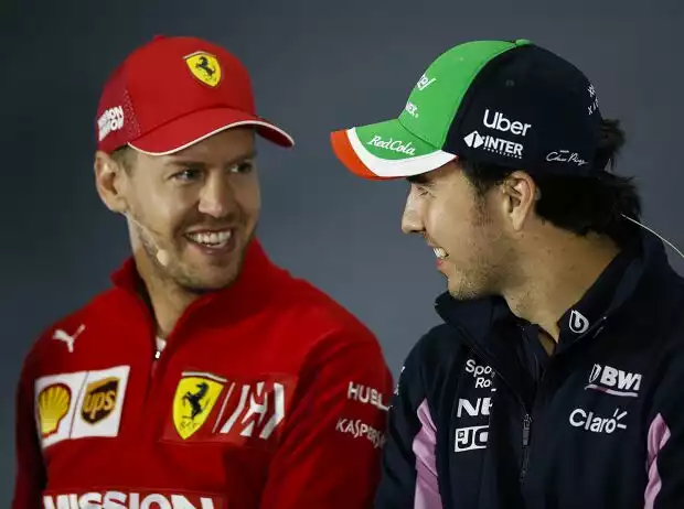 Titel-Bild zur News: Sergio Perez, Sebastian Vettel