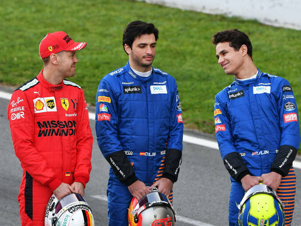 Sebastian Vettel, Carlos Sainz, Lando Norris