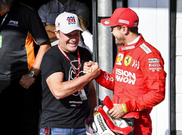 Titel-Bild zur News: Rubens Barrichello, Sebastian Vettel