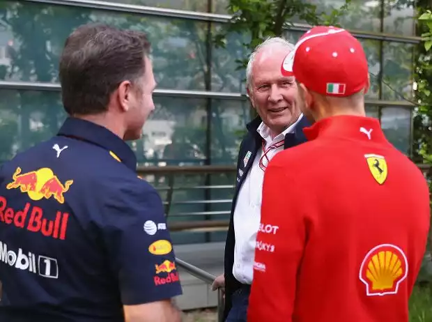 Christian Horner, Helmut Marko, Sebastian Vettel Titel-Bild zur News: Christian Horner, Helmut Marko, Sebastian Vettel