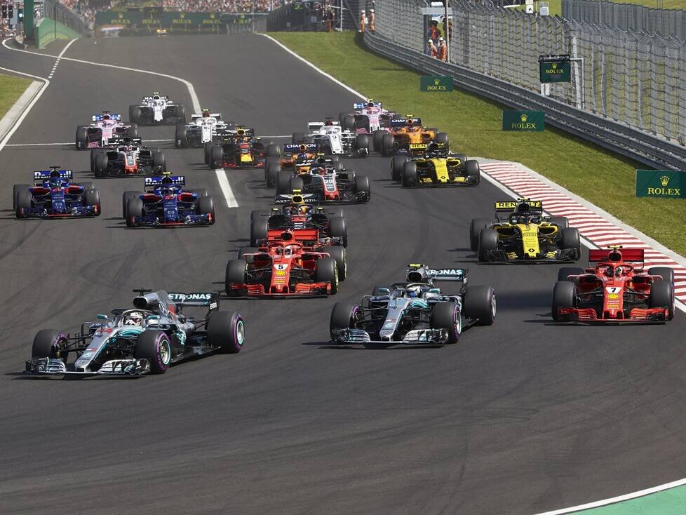Lewis Hamilton, Valtteri Bottas, Kimi Räikkönen, Sebastian Vettel, Nico Hülkenberg, Pierre Gasly, Brendon Hartley