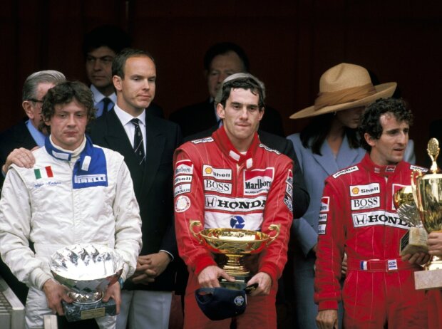 Stefan Modena, Ayrton Senna, Alain Prost