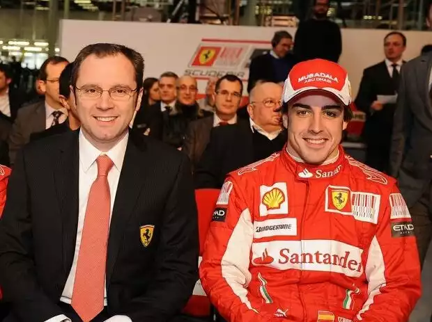 Titel-Bild zur News: Felipe Massa, Fernando Alonso, Stefano Domenicali