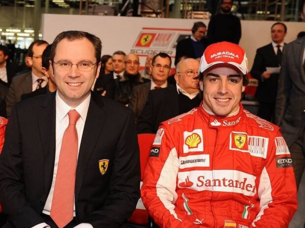 Titel-Bild zur News: Felipe Massa, Fernando Alonso, Stefano Domenicali