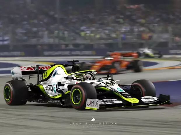 Lewis Hamilton, Brawn BGP 011, Singapur 2020 (Alternative F1-History von Sean Bull) Titel-Bild zur News: Lewis Hamilton, Brawn BGP 011, Singapur 2020 (Alternative F1-History von Sean Bull)