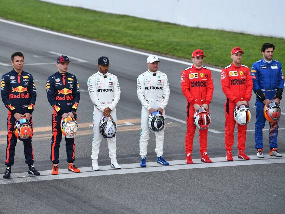 Esteban Ocon, Alexander Albon, Max Verstappen, Lewis Hamilton, Valtteri Bottas, Charles Leclerc, Sebastian Vettel, Carlos Sainz