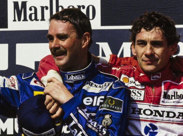 Nigel Mansell und Ayrton Senna