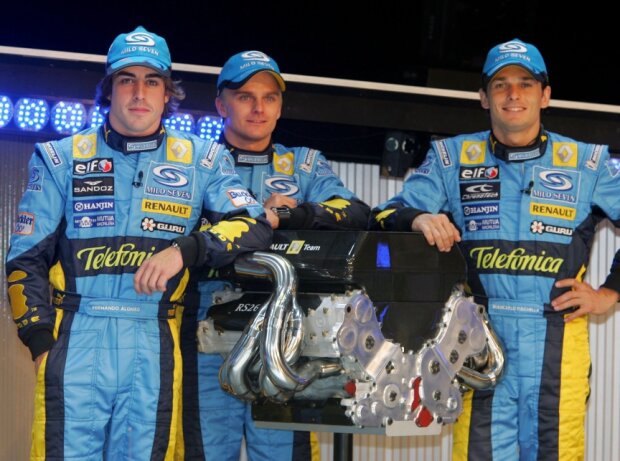 Fernando Alonso, Giancarlo Fisichella, Heikki Kovalainen Fernando Alonso, Giancarlo Fisichella, Heikki Kovalainen