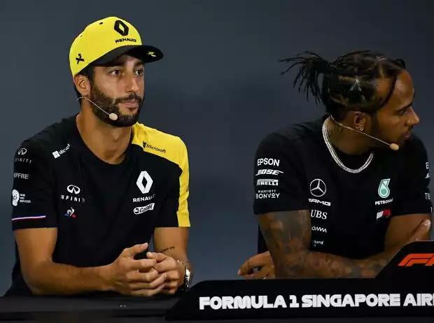Lando Norris, Daniel Ricciardo, Lewis Hamilton Titel-Bild zur News: Lando Norris, Daniel Ricciardo, Lewis Hamilton