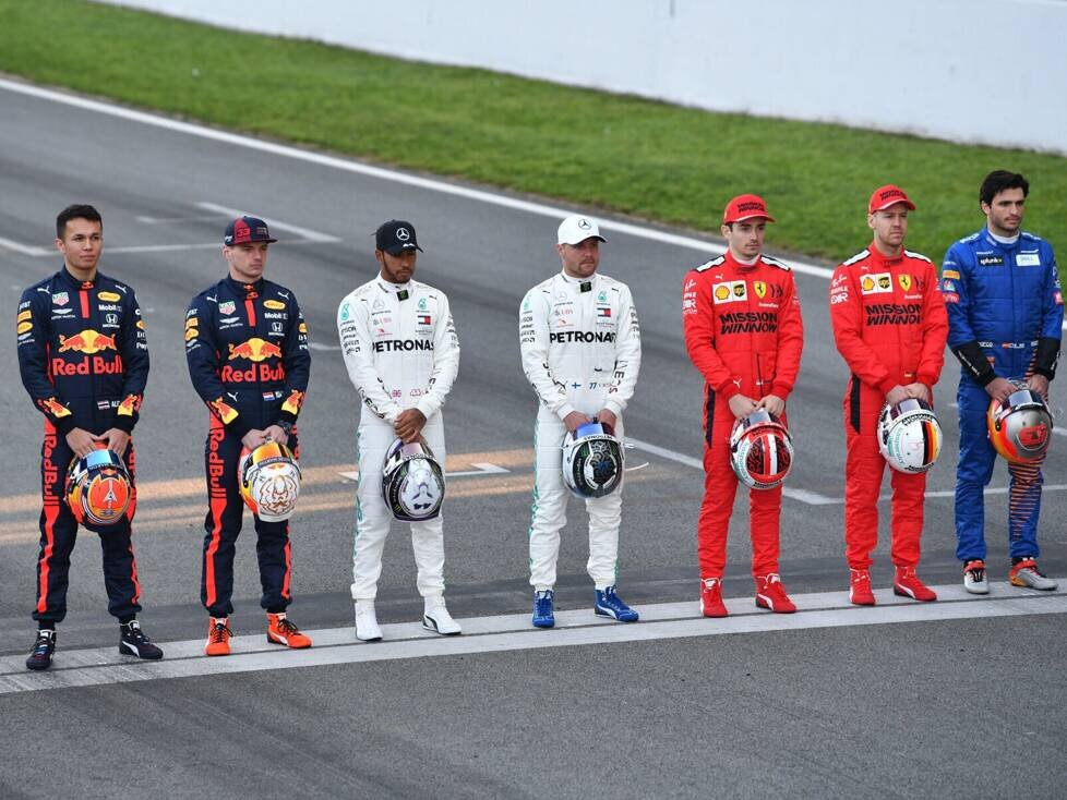 Esteban Ocon, Alexander Albon, Max Verstappen, Lewis Hamilton, Valtteri Bottas, Charles Leclerc, Sebastian Vettel, Carlos Sainz