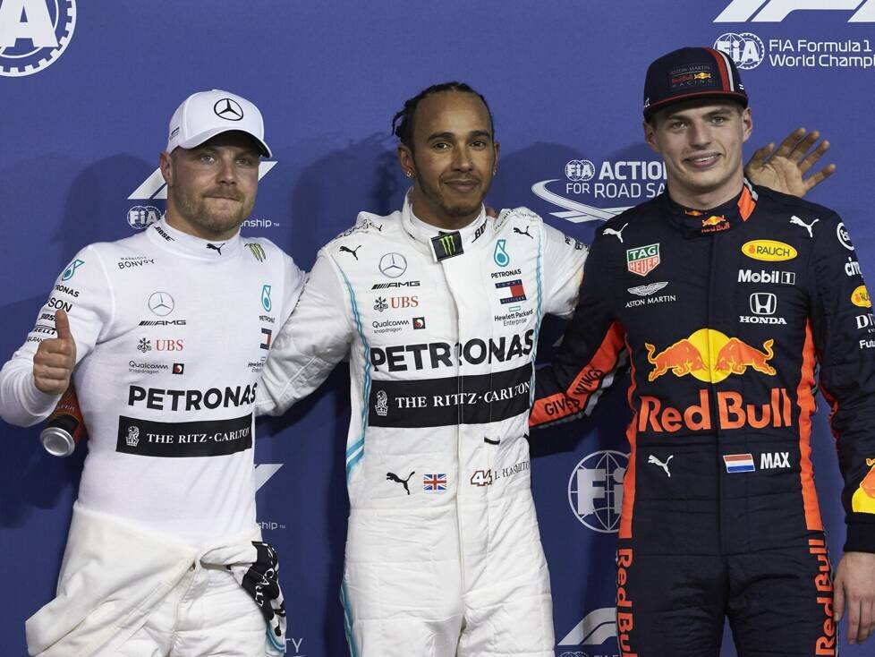 Valtteri Bottas, Lewis Hamilton, Max Verstappen