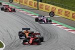 Charles Leclerc (Ferrari), Carlos Sainz (McLaren), Lance Stroll (Racing Point) und Sebastian Vettel (Ferrari) 