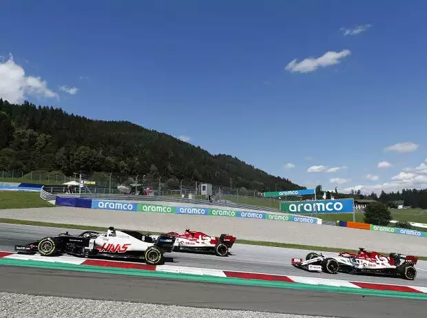 Titel-Bild zur News: Romain Grosjean, Antonio Giovinazzi, Kimi Räikkönen