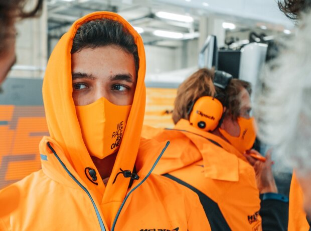 Lando Norris mit Maske Lando Norris mit Maske