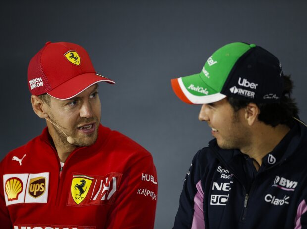 Titel-Bild zur News: Sebastian Vettel, Sergio Perez