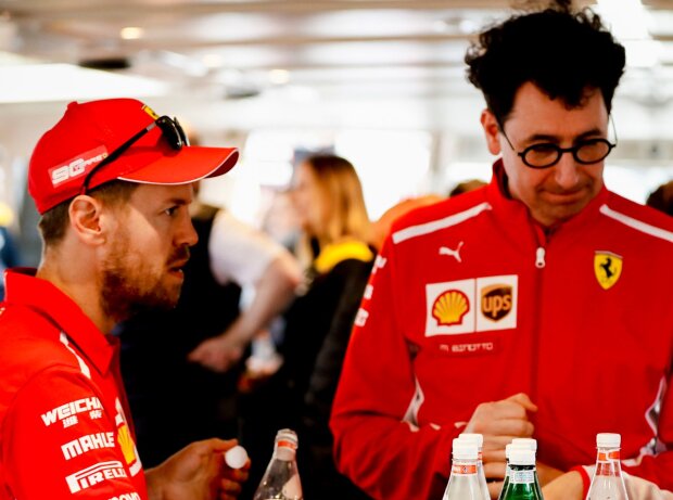 Sebastian Vettel, Mattia Binotto, Charles Leclerc