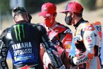 Maverick Vinales (Yamaha), Andrea Dovizioso (Ducati) und Marc Marquez (Honda) 