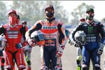 Andrea Doviziosom Marc Marquez und Maverick Vinales 