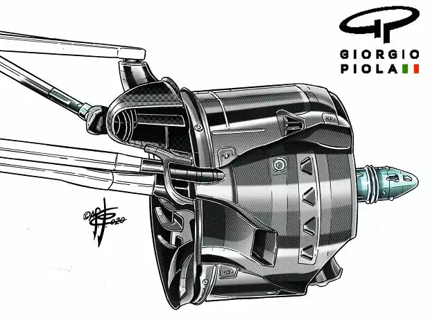 Titel-Bild zur News: Bremsschacht des Racing Point RP20