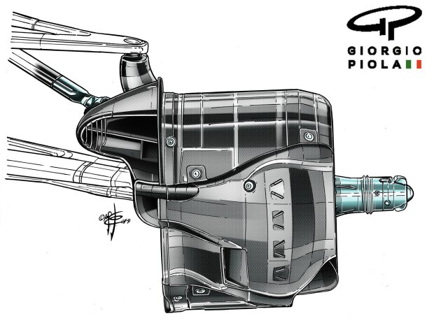 Bremsschacht des Mercedes F1 W10