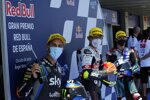 Tatsuki Suzuki (SIC58), Andrea Migno (VR46) und John McPhee (Petronas Sprinta) 