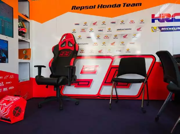 Leere Honda-Box von Marc Marquez Titel-Bild zur News: Leere Honda-Box von Marc Marquez