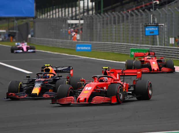 Titel-Bild zur News: Charles Leclerc, Alexander Albon, Sebastian Vettel