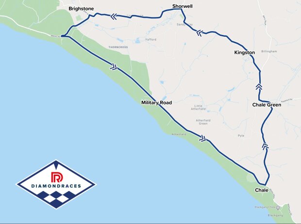 Streckenlayout für die Diamond-Races auf der Isle of Wight