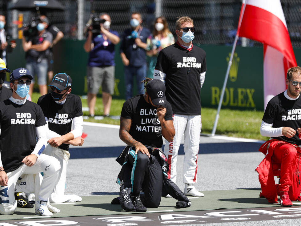 Nicholas Latifi, George Russell, Lewis Hamilton, Kimi Räikkönen, Sebastian Vettel