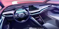 Bild zum Inhalt: Skoda Enyaq iV (2021): Interieur in Designskizzen enthüllt