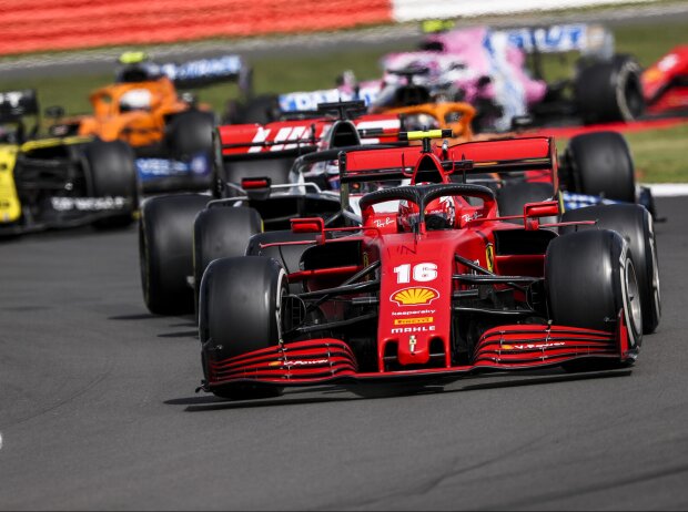 Titel-Bild zur News: Charles Leclerc, Romain Grosjean, Daniel Ricciardo