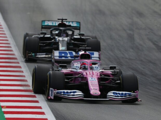Titel-Bild zur News: Sergio Perez, Lewis Hamilton