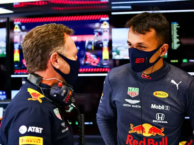Christian Horner, Alexander Albon, Mark Thompson Titel-Bild zur News: Christian Horner, Alexander Albon, Mark Thompson