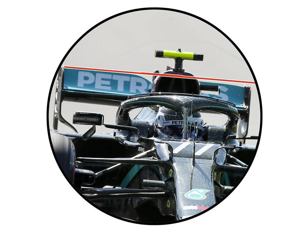 Valtteri Bottas, flexibler Heckflügel am Mercedes F1 W11 EQ Performance