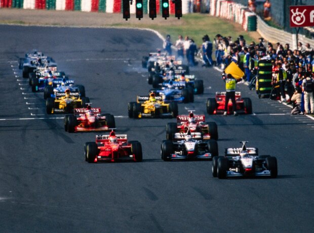 David Coulthard, Heinz-Harald Frentzen, Jacques Villeneuve, Michael Schumacher David Coulthard, Heinz-Harald Frentzen, Jacques Villeneuve, Michael Schumacher
