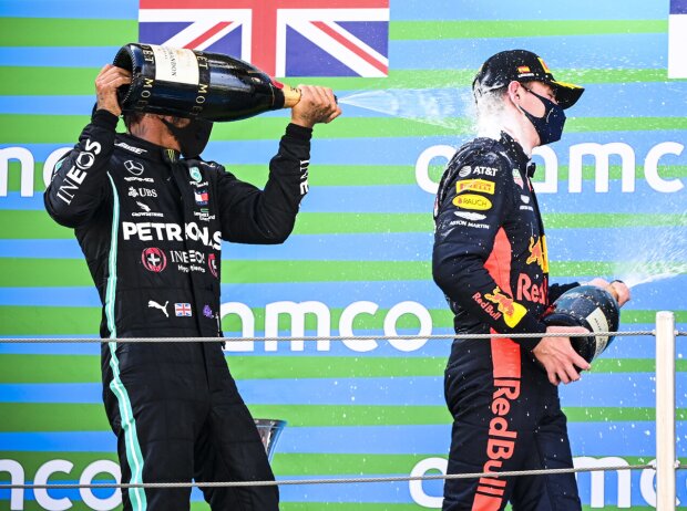 Titel-Bild zur News: Lewis Hamilton, Max Verstappen, Valtteri Bottas