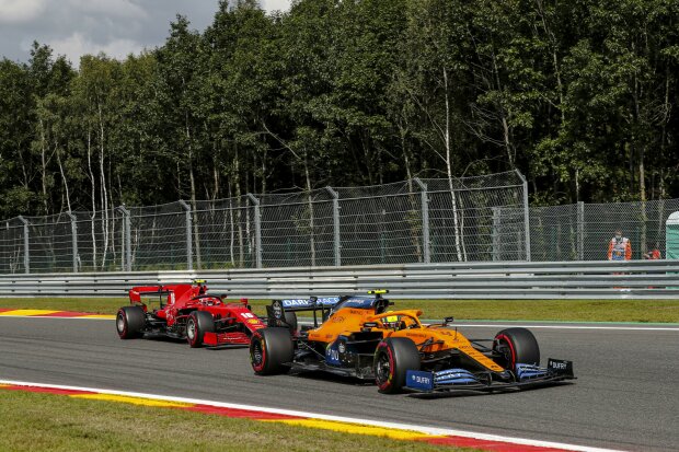 Lando Norris Charles Leclerc Ferrari Ferrari F1McLaren McLaren F1 ~Lando Norris (McLaren) und Charles Leclerc (Ferrari) ~ 