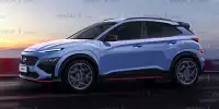 Bild zum Inhalt: Hyundai Kona N (2021) als Rendering: So könnte die Sportversion aussehen