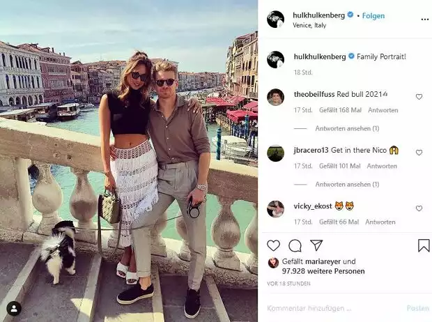 Egle Ruskyte und Nico Hülkenberg bei ihrer Verlobung in Venedig Titel-Bild zur News: Egle Ruskyte und Nico Hülkenberg bei ihrer Verlobung in Venedig