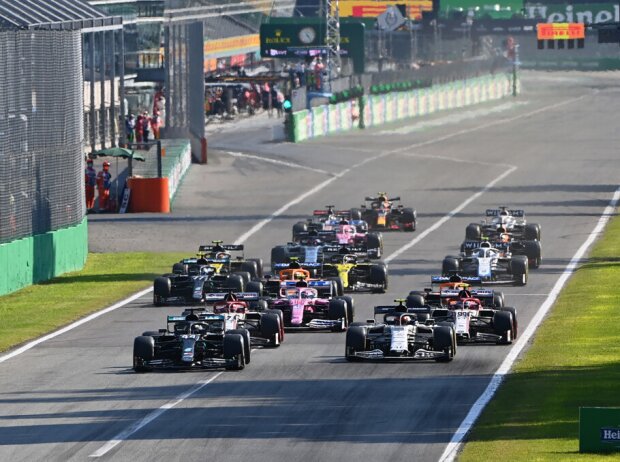 Titel-Bild zur News: Lewis Hamilton, Pierre Gasly, Kimi Räikkönen, Antonio Giovinazzi