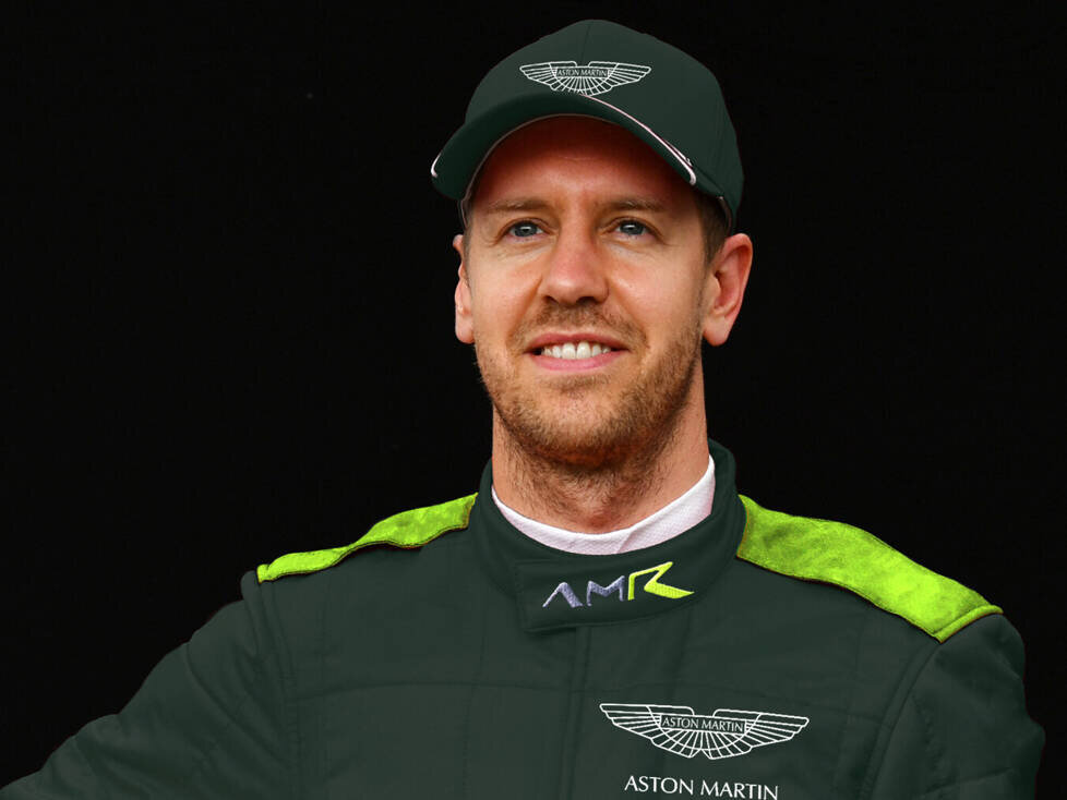 Sebastian Vettel im möglichen Outfit von Aston Martin 2021 (Fotomontage)