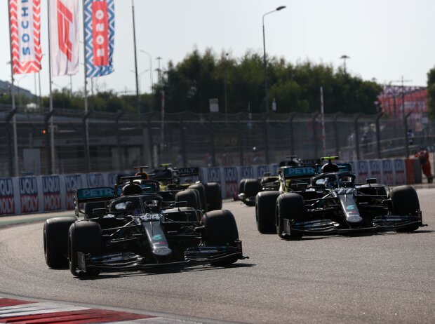 Titel-Bild zur News: Lewis Hamilton, Valtteri Bottas, Max Verstappen