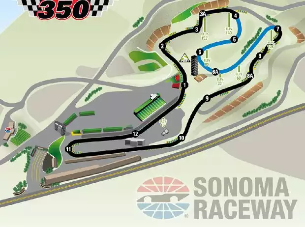 Streckenlayout: Sonoma Raceway Titel-Bild zur News: Streckenlayout: Sonoma Raceway