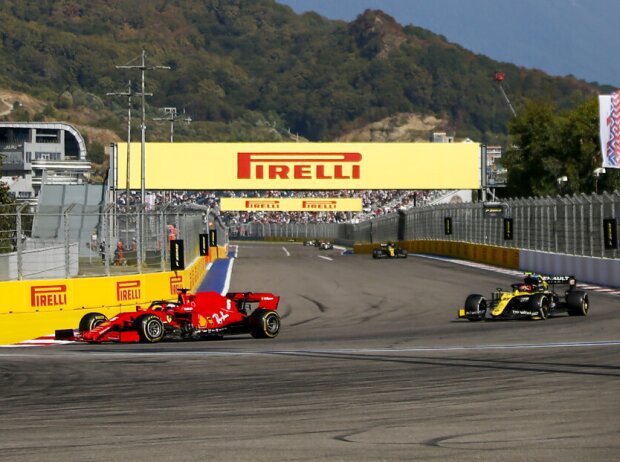 Titel-Bild zur News: Sebastian Vettel, Esteban Ocon, Daniel Ricciardo