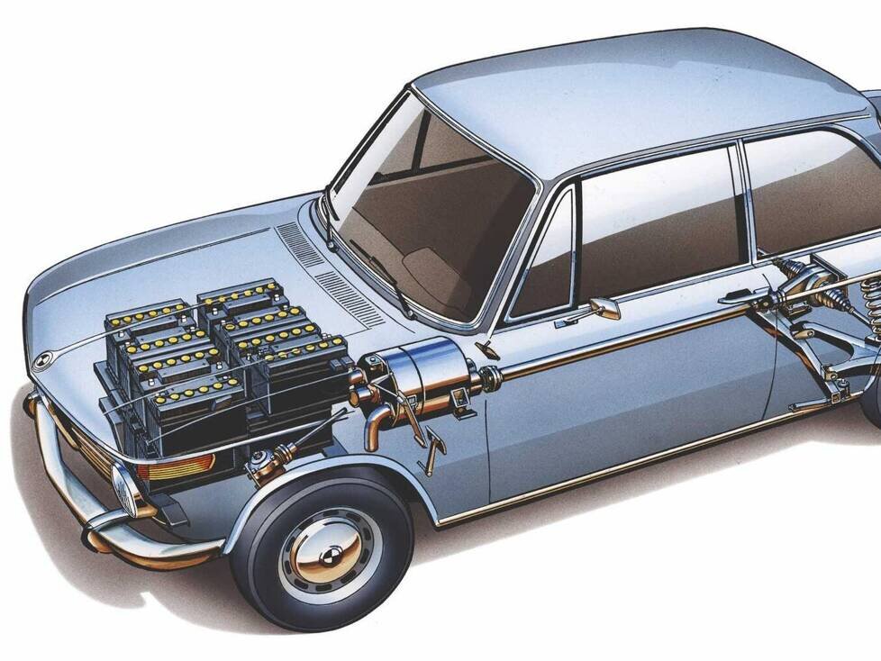Der BMW 1602 mit Elektromotor für die Olympiade 1972